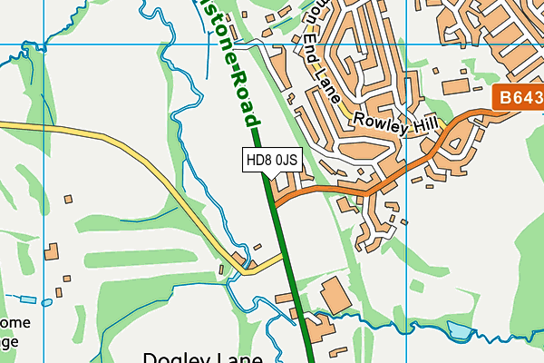 HD8 0JS map - OS VectorMap District (Ordnance Survey)