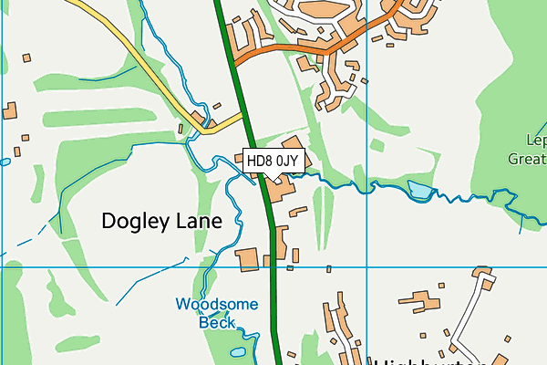 HD8 0JY map - OS VectorMap District (Ordnance Survey)
