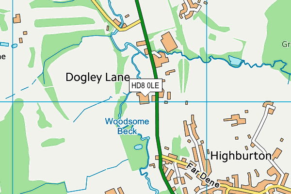 HD8 0LE map - OS VectorMap District (Ordnance Survey)