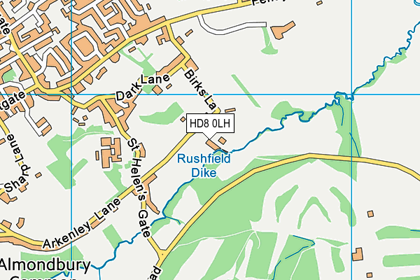 HD8 0LH map - OS VectorMap District (Ordnance Survey)