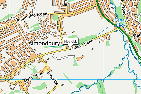 HD8 0LL map - OS VectorMap District (Ordnance Survey)