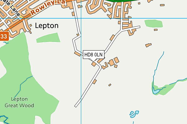 HD8 0LN map - OS VectorMap District (Ordnance Survey)