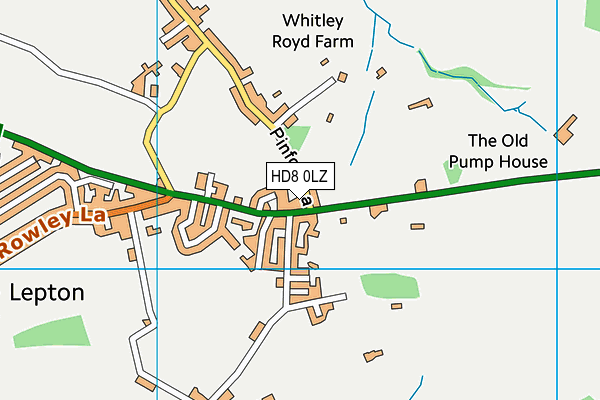 HD8 0LZ map - OS VectorMap District (Ordnance Survey)