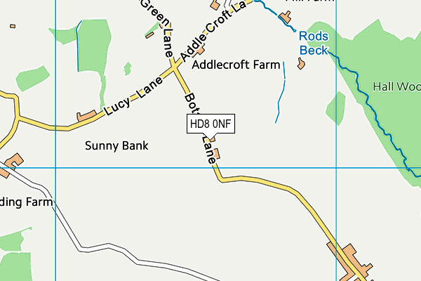 HD8 0NF map - OS VectorMap District (Ordnance Survey)