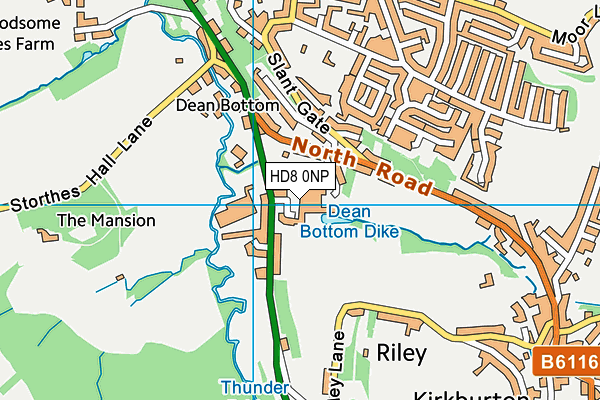 HD8 0NP map - OS VectorMap District (Ordnance Survey)