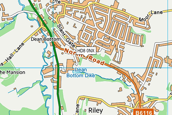 HD8 0NX map - OS VectorMap District (Ordnance Survey)