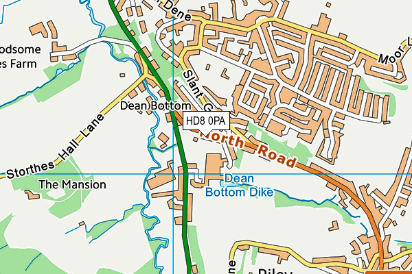 HD8 0PA map - OS VectorMap District (Ordnance Survey)