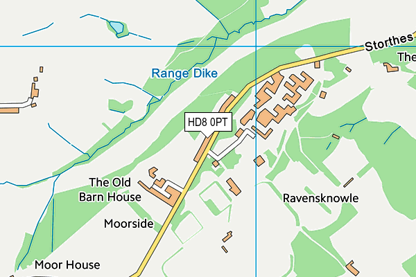 HD8 0PT map - OS VectorMap District (Ordnance Survey)