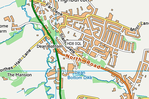 HD8 0QL map - OS VectorMap District (Ordnance Survey)