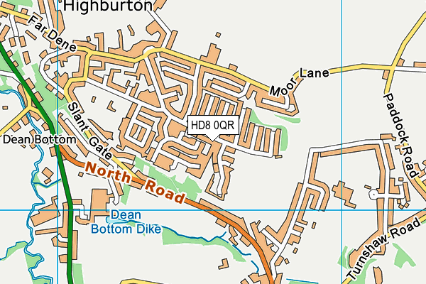 Gregory Playing Fields map (HD8 0QR) - OS VectorMap District (Ordnance Survey)
