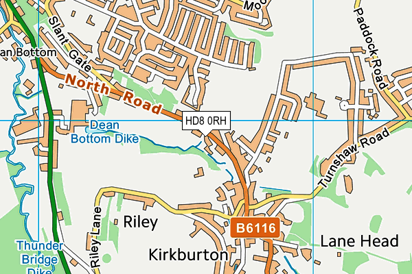 HD8 0RH map - OS VectorMap District (Ordnance Survey)