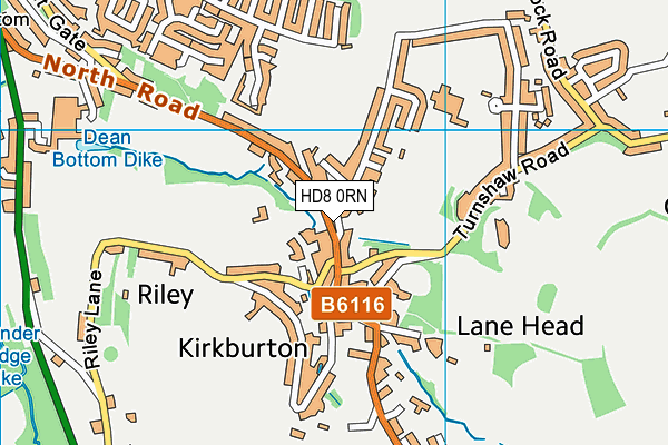 HD8 0RN map - OS VectorMap District (Ordnance Survey)