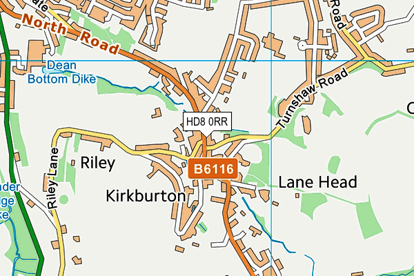 HD8 0RR map - OS VectorMap District (Ordnance Survey)