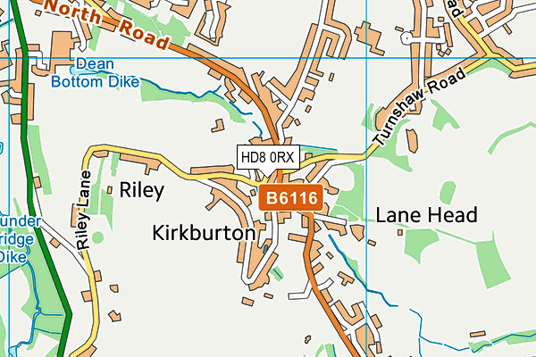 HD8 0RX map - OS VectorMap District (Ordnance Survey)