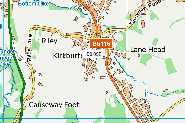 HD8 0SB map - OS VectorMap District (Ordnance Survey)