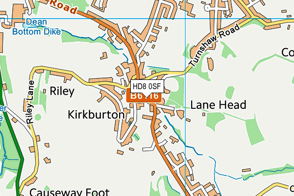 HD8 0SF map - OS VectorMap District (Ordnance Survey)