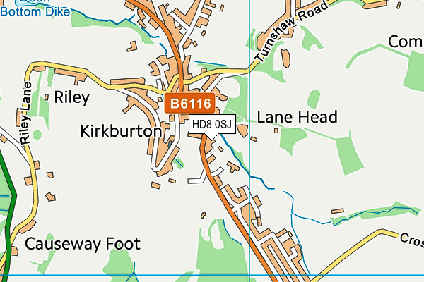 HD8 0SJ map - OS VectorMap District (Ordnance Survey)