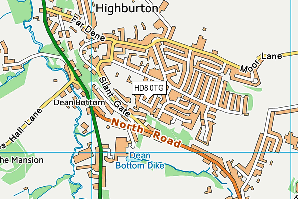 HD8 0TG map - OS VectorMap District (Ordnance Survey)