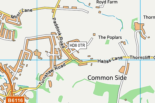 HD8 0TR map - OS VectorMap District (Ordnance Survey)