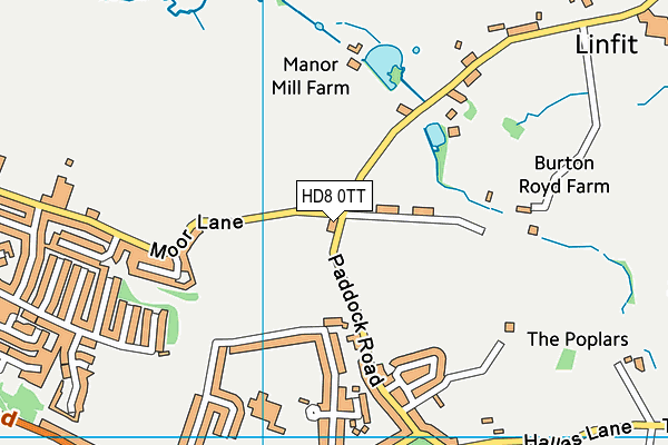 HD8 0TT map - OS VectorMap District (Ordnance Survey)