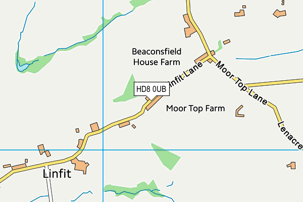 HD8 0UB map - OS VectorMap District (Ordnance Survey)