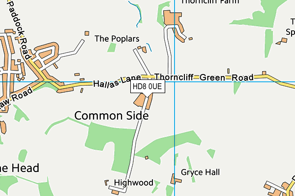 HD8 0UE map - OS VectorMap District (Ordnance Survey)