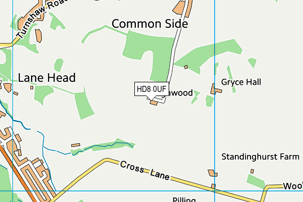 HD8 0UF map - OS VectorMap District (Ordnance Survey)