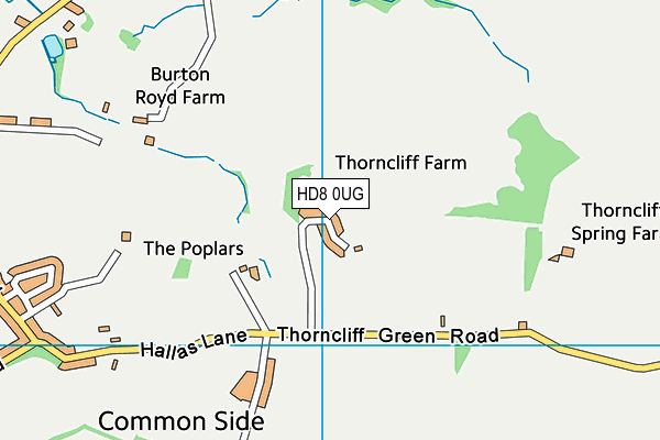 HD8 0UG map - OS VectorMap District (Ordnance Survey)