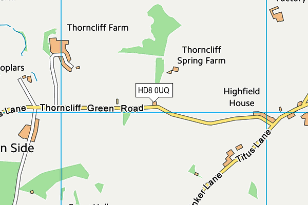 HD8 0UQ map - OS VectorMap District (Ordnance Survey)