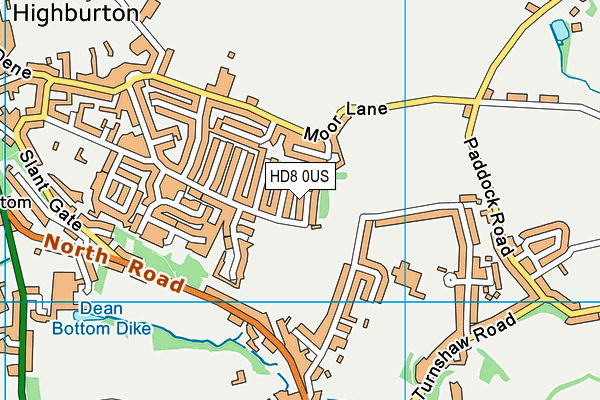 HD8 0US map - OS VectorMap District (Ordnance Survey)