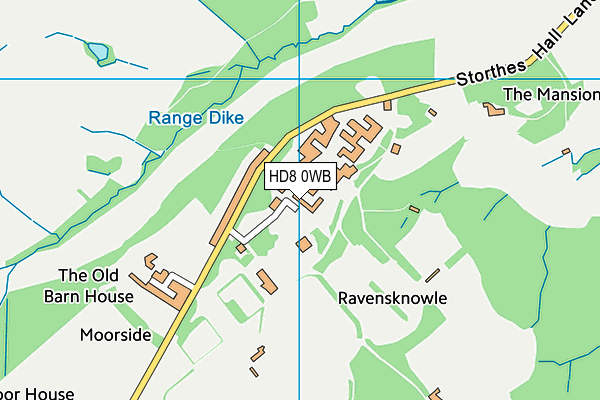 HD8 0WB map - OS VectorMap District (Ordnance Survey)