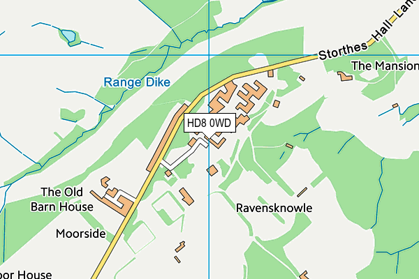 HD8 0WD map - OS VectorMap District (Ordnance Survey)