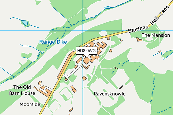 HD8 0WG map - OS VectorMap District (Ordnance Survey)