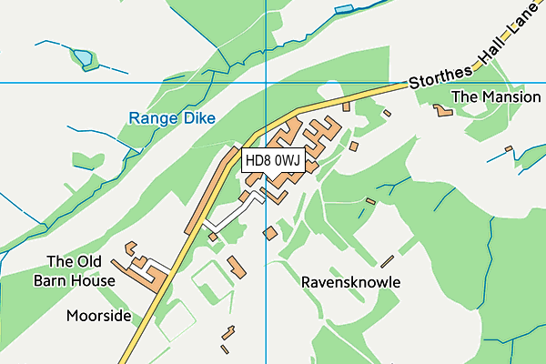 HD8 0WJ map - OS VectorMap District (Ordnance Survey)