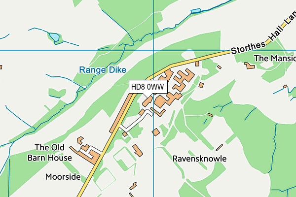 HD8 0WW map - OS VectorMap District (Ordnance Survey)