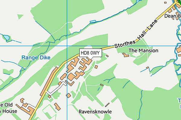 HD8 0WY map - OS VectorMap District (Ordnance Survey)