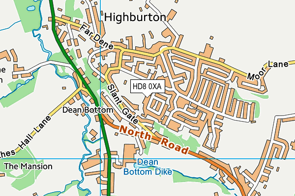 HD8 0XA map - OS VectorMap District (Ordnance Survey)