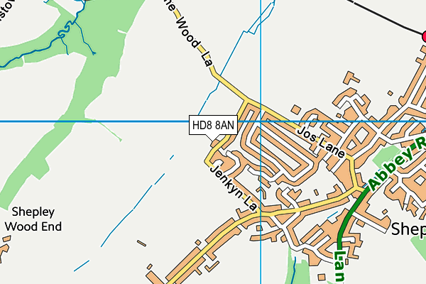 HD8 8AN map - OS VectorMap District (Ordnance Survey)