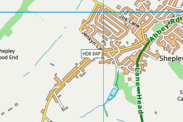 HD8 8AP map - OS VectorMap District (Ordnance Survey)