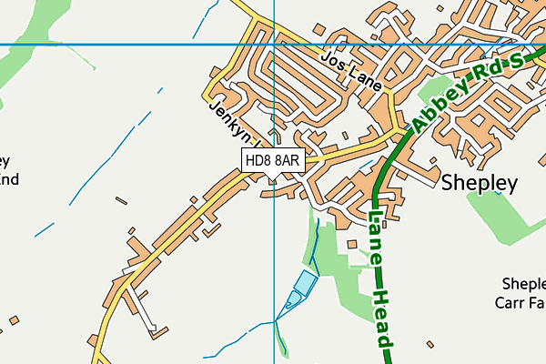 HD8 8AR map - OS VectorMap District (Ordnance Survey)