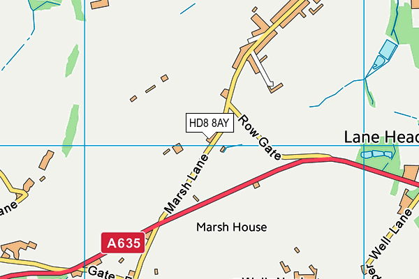 HD8 8AY map - OS VectorMap District (Ordnance Survey)