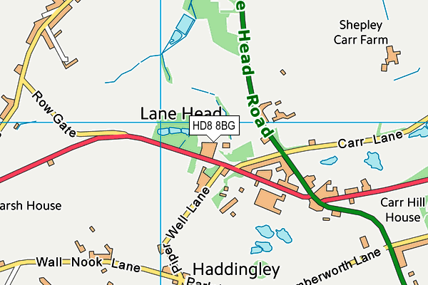 HD8 8BG map - OS VectorMap District (Ordnance Survey)