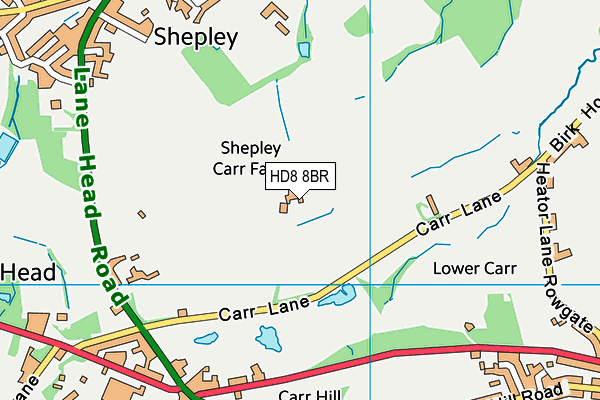 HD8 8BR map - OS VectorMap District (Ordnance Survey)