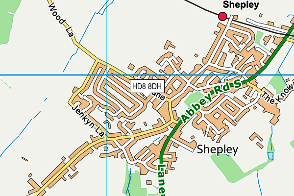 HD8 8DH map - OS VectorMap District (Ordnance Survey)