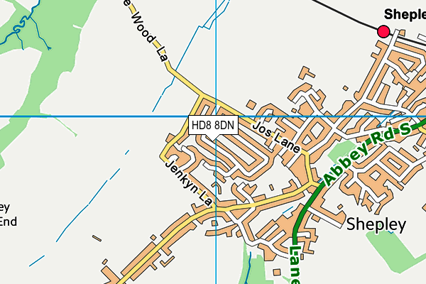 HD8 8DN map - OS VectorMap District (Ordnance Survey)