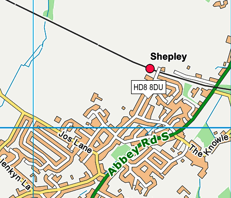 HD8 8DU map - OS VectorMap District (Ordnance Survey)
