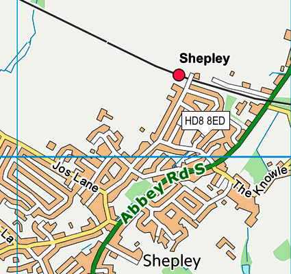 HD8 8ED map - OS VectorMap District (Ordnance Survey)