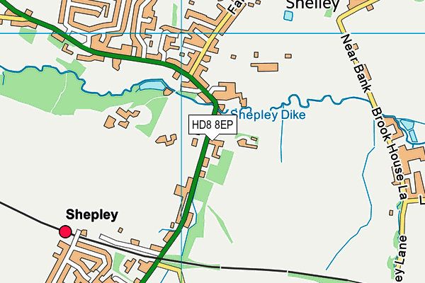 HD8 8EP map - OS VectorMap District (Ordnance Survey)