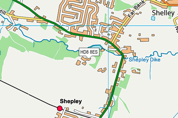 HD8 8ES map - OS VectorMap District (Ordnance Survey)