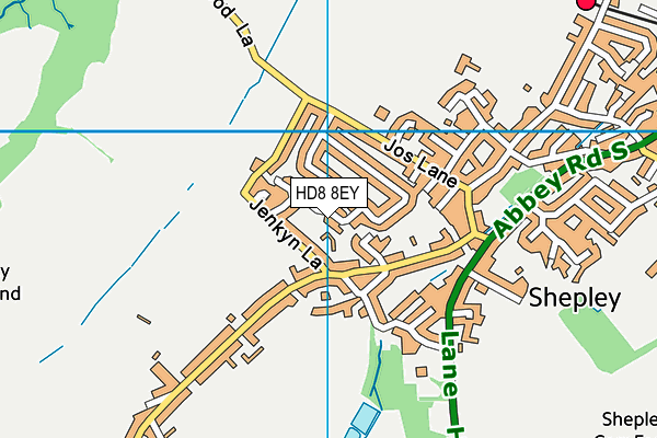 HD8 8EY map - OS VectorMap District (Ordnance Survey)